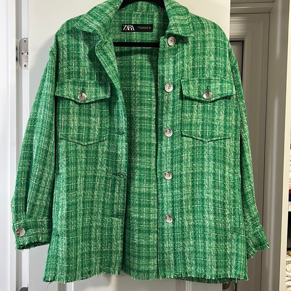 Zara Jackets & Blazers - ZARA green coat women’s size XS